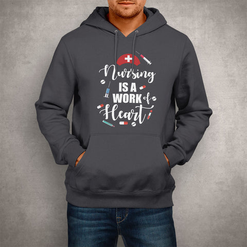 Image of Unisex Hoodie Nurse Work Heart