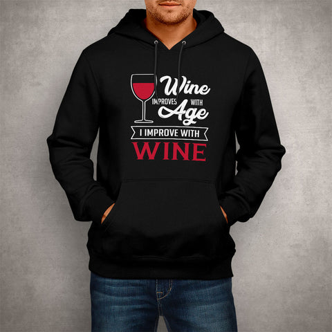 Image of Unisex Hoodie Wine Improves With Age