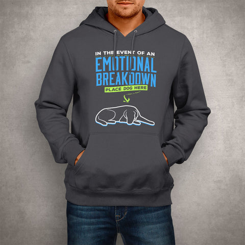Image of Unisex Hoodie Emotional Breakdown Dog