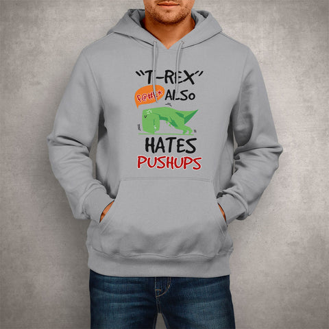 Image of Unisex Hoodie T-Rex Hates Pushups
