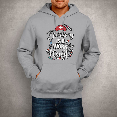 Image of Unisex Hoodie Nurse Work Heart