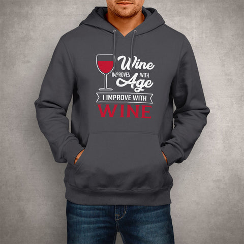 Image of Unisex Hoodie Wine Improves With Age