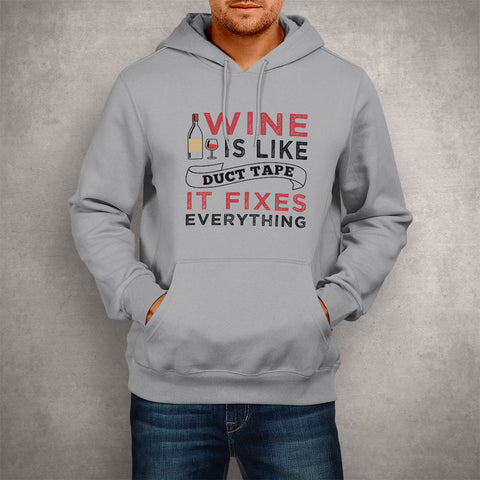 Image of Unisex Hoodie Wine is Like Duct Tape
