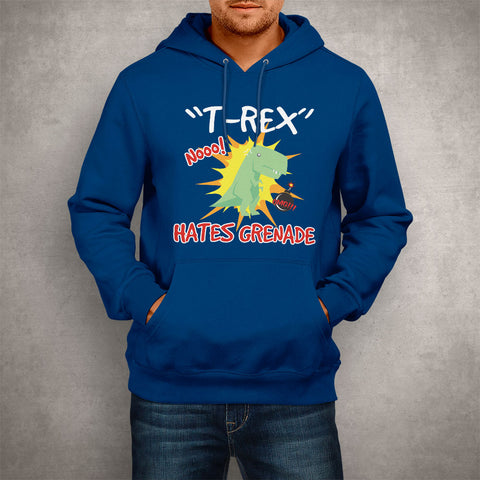 Image of Unisex Hoodie T-Rex Hates Grenade
