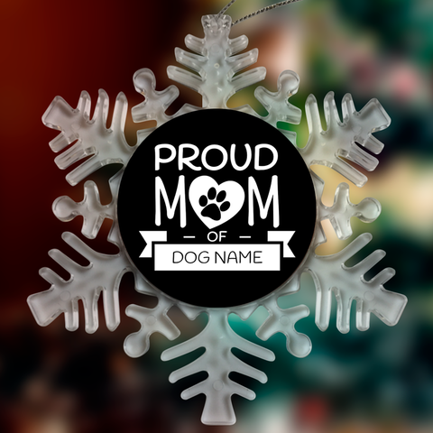 Image of Proud Dog Mom Personalized Christmas Ornaments