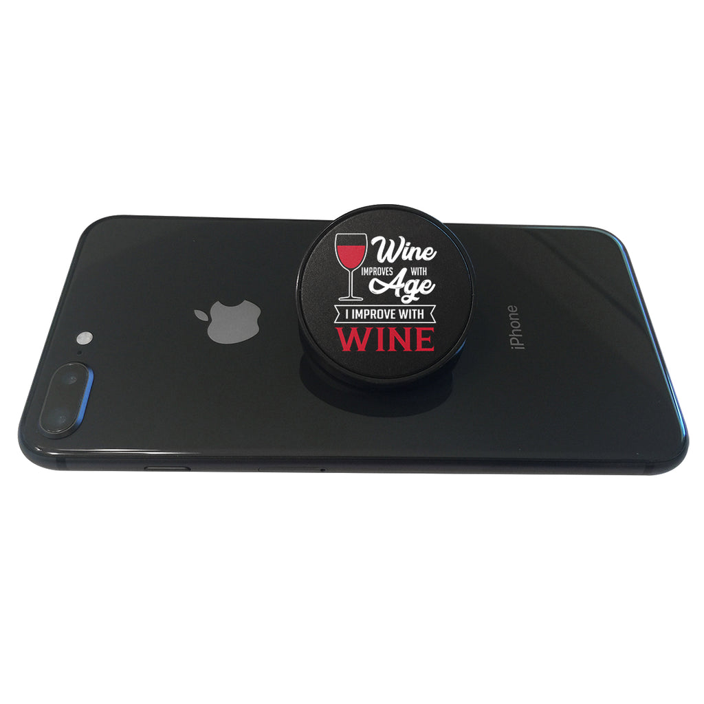 I Improve With Wine Phone Grip