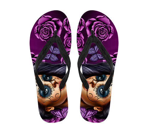 Image of Calavera Sugar Skull Flip Flops
