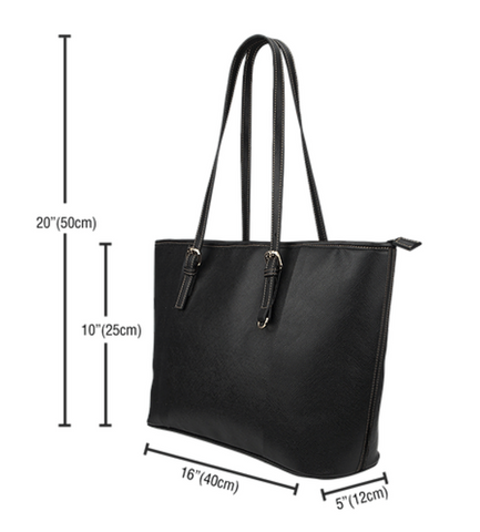 Image of US Flag Small Leather Tote Bag