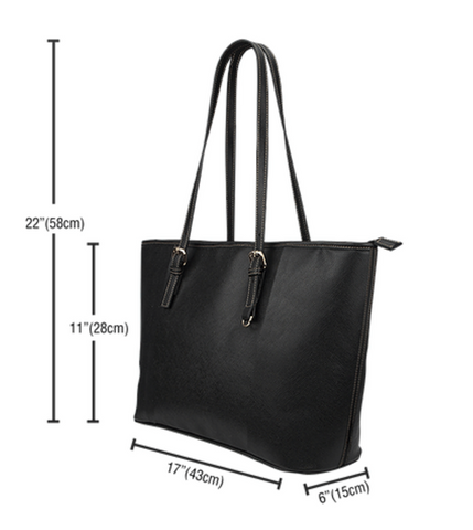 Image of US Flag Large Leather Tote Bag