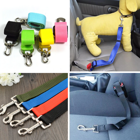 Image of Adjustable Car Safety Seat Belt Pet Leash
