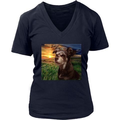 Image of Customizable Photo Ladies V-Neck Tees