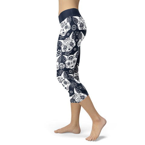 Image of Sugar Skull Cats Capris