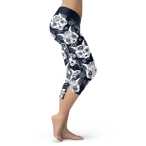 Image of Sugar Skull Cats Capris