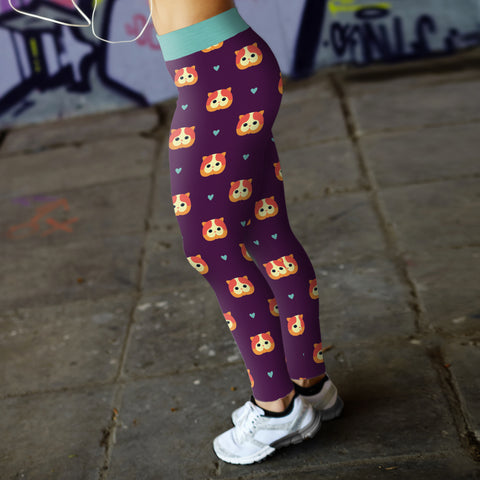 Image of Purple Cat Leggings