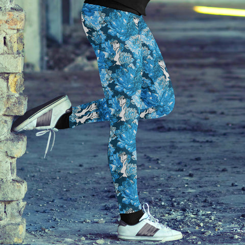 Image of Watercolor Unicorn Flower Leggings