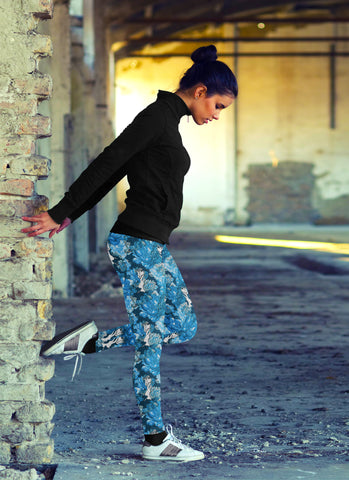 Image of Watercolor Unicorn Flower Leggings