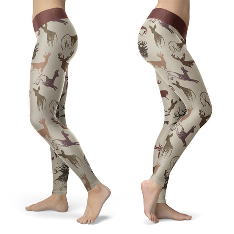 Image of Hunting Leggings Beige Deer