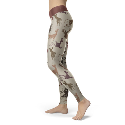 Image of Hunting Leggings Beige Deer