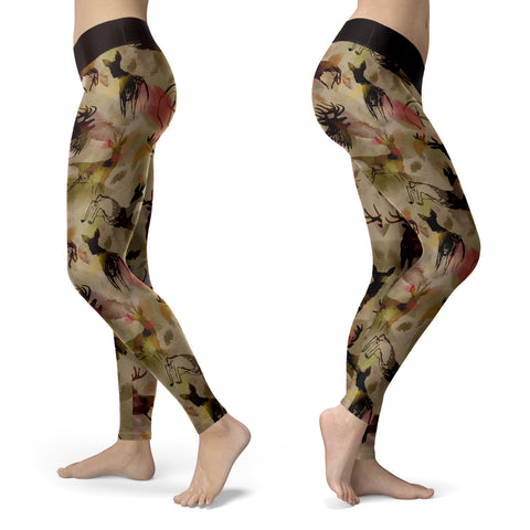 Image of Hunting Leggings Abstract Deer