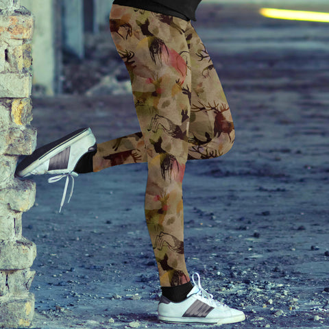 Image of Hunting Leggings Abstract Deer