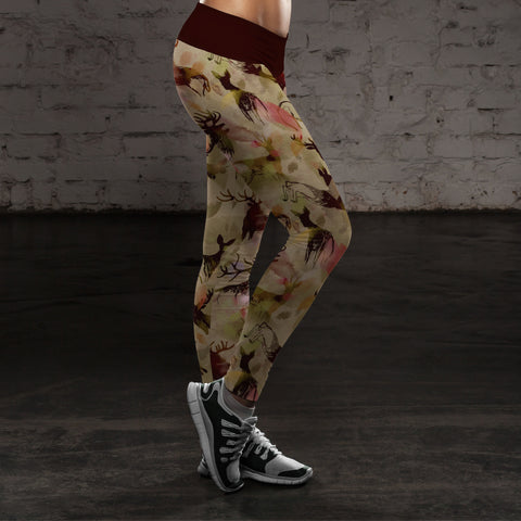 Image of Hunting Leggings Abstract Deer