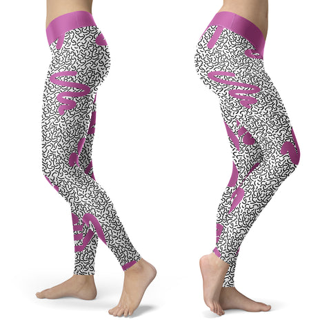 Image of Purple Waves Memphis Style Leggings
