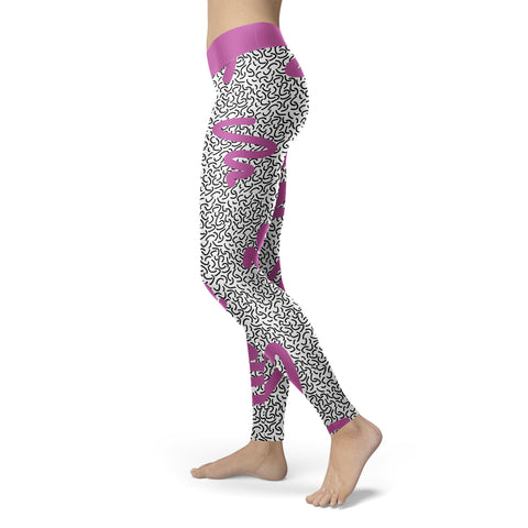 Image of Purple Waves Memphis Style Leggings