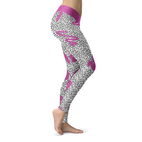 Image of Purple Waves Memphis Style Leggings