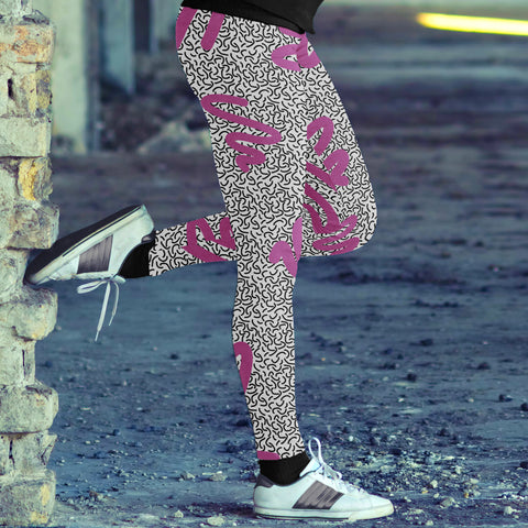 Image of Purple Waves Memphis Style Leggings