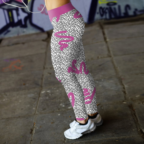 Image of Purple Waves Memphis Style Leggings