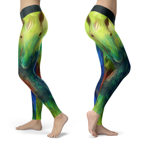 Image of Horse Leggings Oil Painted