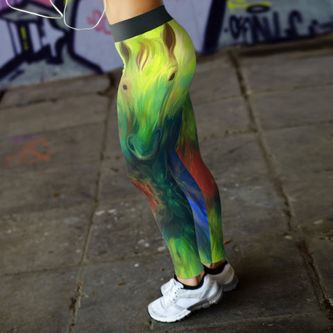 Image of Horse Leggings Oil Painted