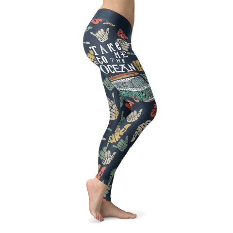 Image of Surfing Leggings Take Me To The Ocean