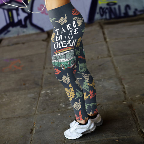 Image of Surfing Leggings Take Me To The Ocean