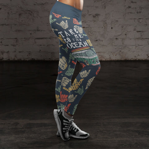 Image of Surfing Leggings Take Me To The Ocean