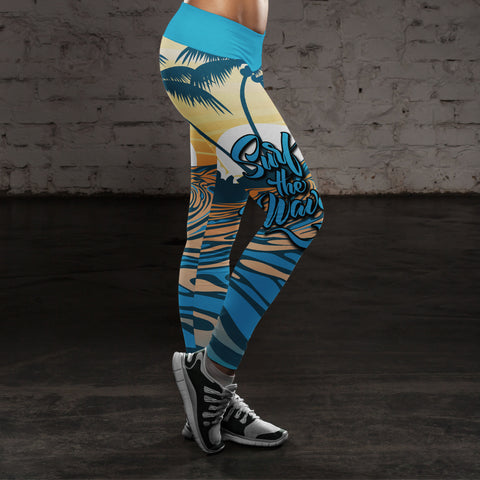 Image of Surfing Leggings Surf The Wave
