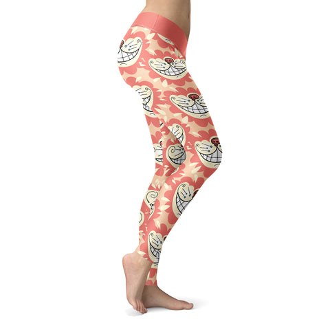Image of Wonderland Leggings Red Cat