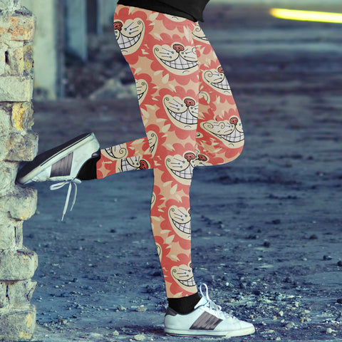 Image of Wonderland Leggings Red Cat