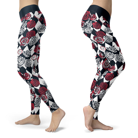 Image of Wonderland Leggings Roses, Clocks and Keys