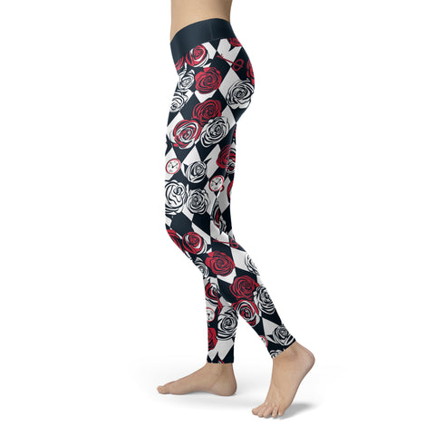Image of Wonderland Leggings Roses, Clocks and Keys
