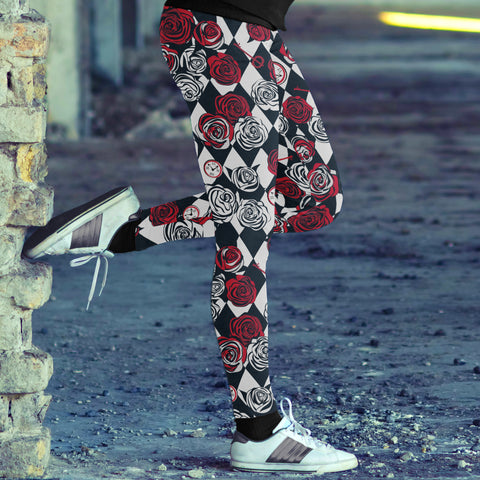 Image of Wonderland Leggings Roses, Clocks and Keys