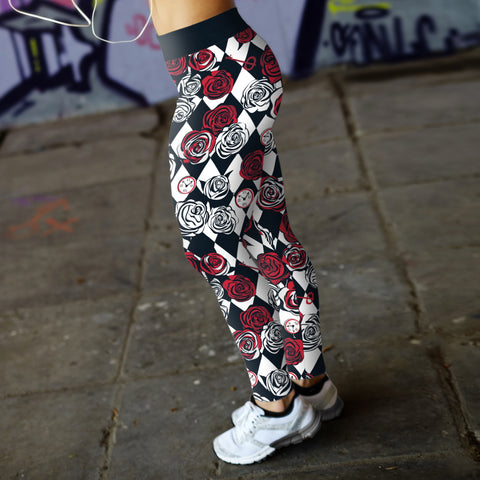 Image of Wonderland Leggings Roses, Clocks and Keys