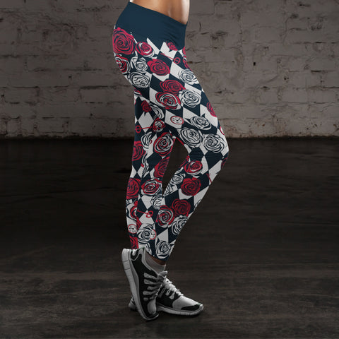 Image of Wonderland Leggings Roses, Clocks and Keys