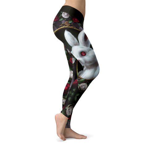 Image of Wonderland Leggings Classic Alice Adventure Rabbit