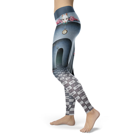 Image of Wonderland Leggings Follow The Rabbit