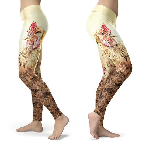 Image of Rustic Farm Chicken Leggings