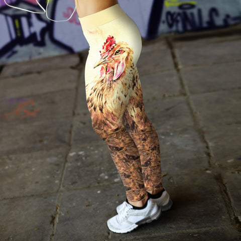 Image of Rustic Farm Chicken Leggings