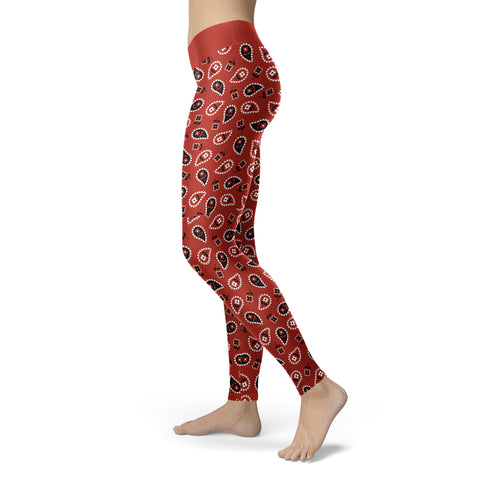 Image of Red Classic Western Bandanna Leggings
