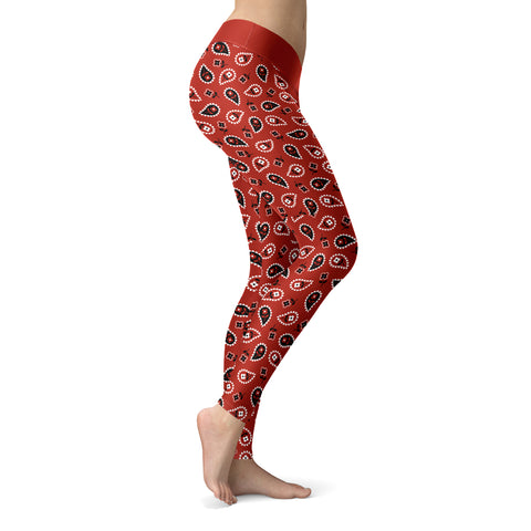 Image of Red Classic Western Bandanna Leggings