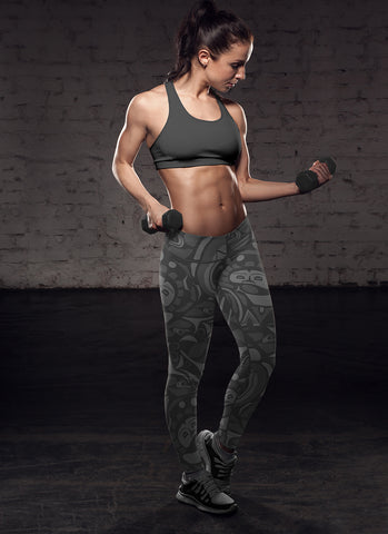 Image of Native Pattern Black Leggings